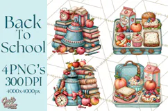 Back To School Clipart PNG School Teacher Supplies Product Image 1