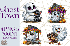 Funny Silly Ghost Halloween Clipart PNG Product Image 1