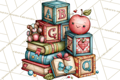 Back To School Clipart PNG School Teacher Supplies Product Image 4