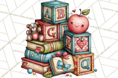 Back To School Clipart PNG School Teacher Supplies Product Image 4