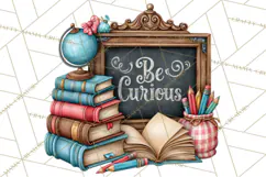 Back To School Clipart PNG School Teacher Supplies Product Image 3