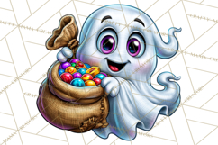 Funny Silly Ghost Halloween Clipart PNG Product Image 3