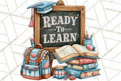 Back To School Clipart PNG School Teacher Supplies Product Image 5