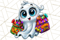Funny Silly Ghost Halloween Clipart PNG Product Image 2