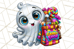 Funny Silly Ghost Halloween Clipart PNG Product Image 3