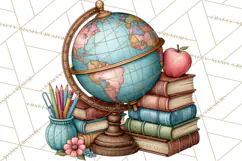 Back To School Clipart PNG School Teacher Supplies Product Image 3