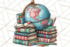 Back To School Clipart PNG School Teacher Supplies Product Image 4