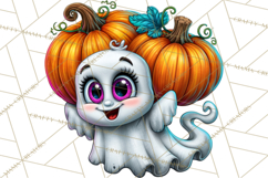 Funny Silly Ghost Halloween Clipart PNG Product Image 4