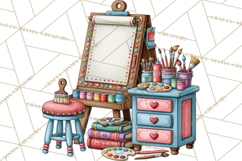 Back To School Clipart PNG School Teacher Supplies Product Image 3