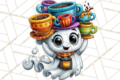 Funny Silly Ghost Halloween Clipart PNG Product Image 2