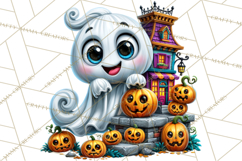 Funny Silly Ghost Halloween Clipart PNG Product Image 3