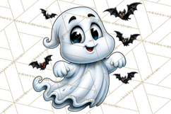 Funny Silly Ghost Halloween Clipart PNG Product Image 5
