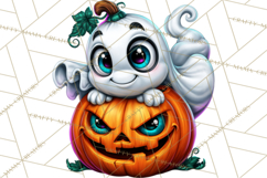Funny Silly Ghost Halloween Clipart PNG Product Image 4