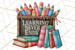 Back To School Clipart PNG School Teacher Supplies Product Image 4