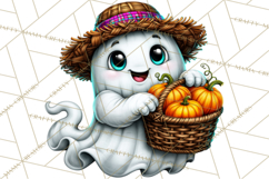 Funny Silly Ghost Halloween Clipart PNG Product Image 5