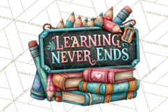Back To School Clipart PNG School Teacher Supplies Product Image 5