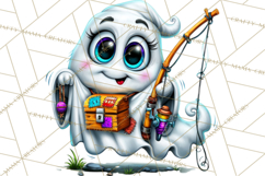 Funny Silly Ghost Halloween Clipart PNG Product Image 2