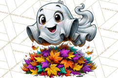 Funny Silly Ghost Halloween Clipart PNG Product Image 3
