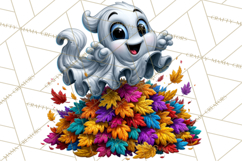 Funny Silly Ghost Halloween Clipart PNG Product Image 4