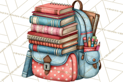 Back To School Clipart PNG School Teacher Supplies Product Image 4