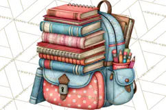 Back To School Clipart PNG School Teacher Supplies Product Image 4