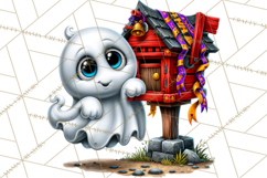 Funny Silly Ghost Halloween Clipart PNG Product Image 5