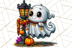 Funny Silly Ghost Halloween Clipart PNG Product Image 2