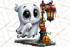 Funny Silly Ghost Halloween Clipart PNG Product Image 3