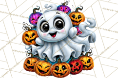 Funny Silly Ghost Halloween Clipart PNG Product Image 4