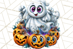 Funny Silly Ghost Halloween Clipart PNG Product Image 5