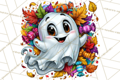 Funny Silly Ghost Halloween Clipart PNG Product Image 3