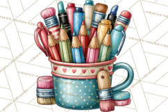 Back To School Clipart PNG School Teacher Supplies Product Image 5