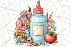 Back To School Clipart PNG School Teacher Supplies Product Image 3