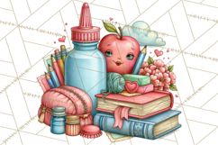 Back To School Clipart PNG School Teacher Supplies Product Image 4