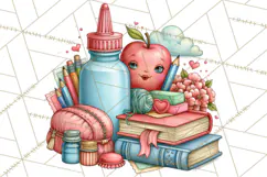 Back To School Clipart PNG School Teacher Supplies Product Image 4