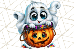 Funny Silly Ghost Halloween Clipart PNG Product Image 4
