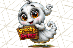 Funny Silly Ghost Halloween Clipart PNG Product Image 2