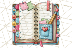 Back To School Clipart PNG School Teacher Supplies Product Image 4