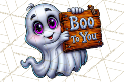 Funny Silly Ghost Halloween Clipart PNG Product Image 5
