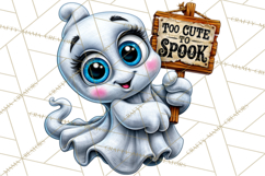 Funny Silly Ghost Halloween Clipart PNG Product Image 2