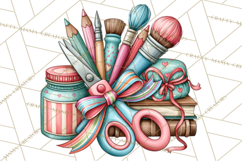 Back To School Clipart PNG School Teacher Supplies Product Image 4