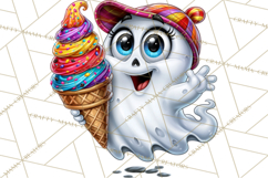 Funny Silly Ghost Halloween Clipart PNG Product Image 5