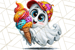 Funny Silly Ghost Halloween Clipart PNG Product Image 2