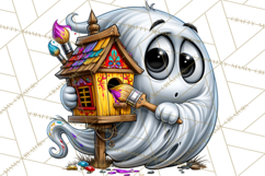 Funny Silly Ghost Halloween Clipart PNG Product Image 5