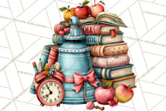 Back To School Clipart PNG School Teacher Supplies Product Image 3