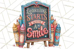 Back To School Clipart PNG School Teacher Supplies Product Image 3