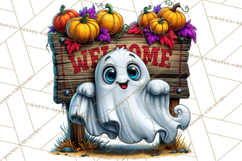 Funny Silly Ghost Halloween Clipart PNGt Product Image 2