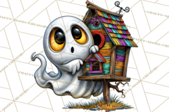 Funny Silly Ghost Halloween Clipart PNGt Product Image 3