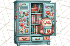 Back To School Clipart PNG School Teacher Supplies Product Image 3