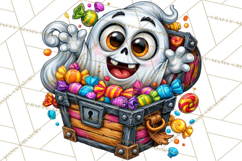 Funny Silly Ghost Halloween Clipart PNGt Product Image 5